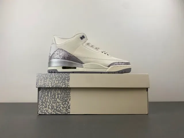 Air Jordan 3 Off-White Silver Elephant Basketball Shoes 15