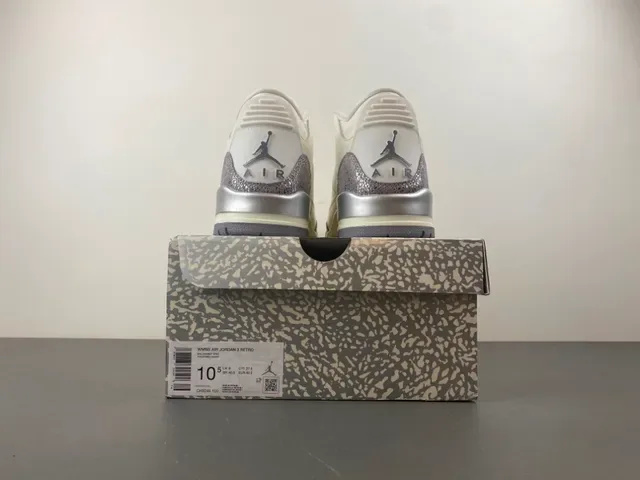 Air Jordan 3 Off-White Silver Elephant Basketball Shoes 17