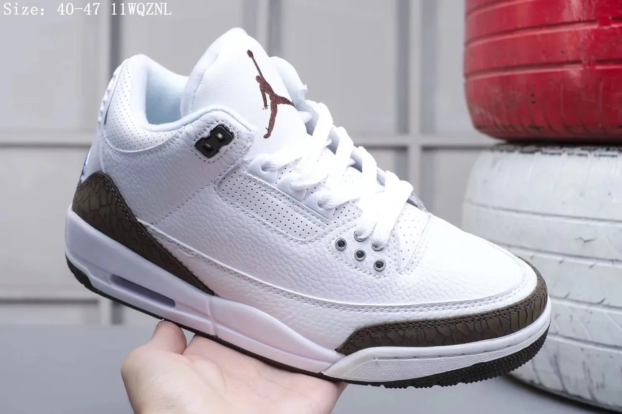 Air Jordan 3 सफेद हाथी प्रिंट बास्केटबॉल जूते 3