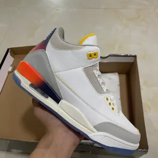 Air Jordan 3 白色 灰色 黄色 橙色 海军蓝 篮球鞋