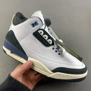 Air Jordan 3 सफ़ेद नेवी काला क्रीम बास्केटबॉल जूते