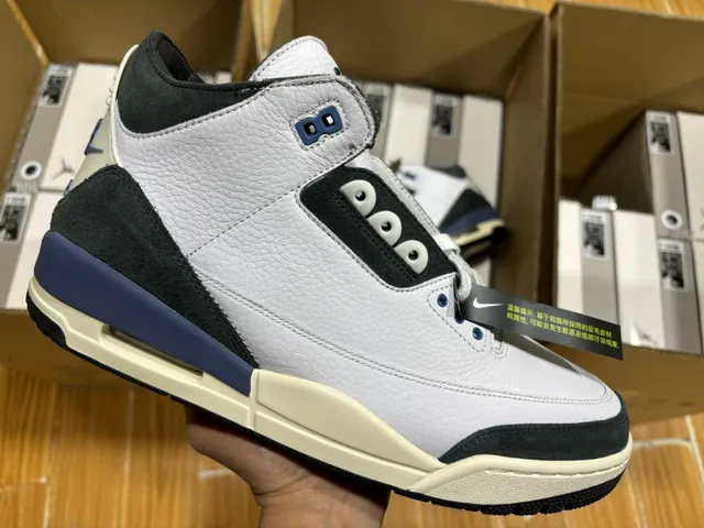 Air Jordan 3 白色 海军蓝 黑色 米色 篮球鞋 2