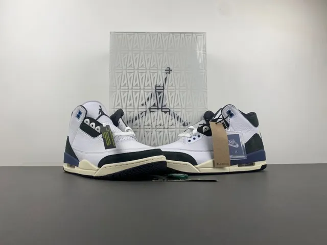 Air Jordan 3 白色 海军蓝 黑色 米色 篮球鞋 19