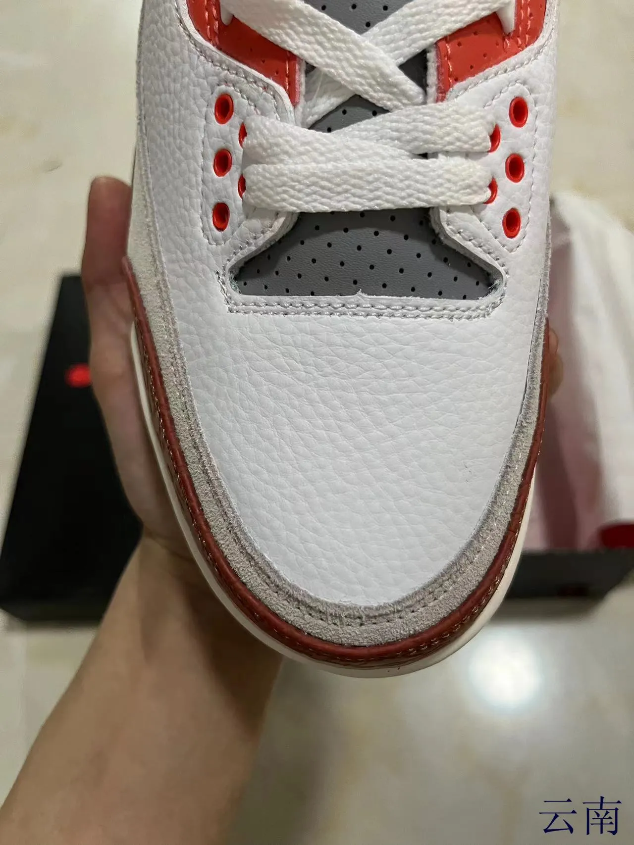 Air Jordan 3 Blanco Rojo Elefante Zapatillas de Baloncesto 3