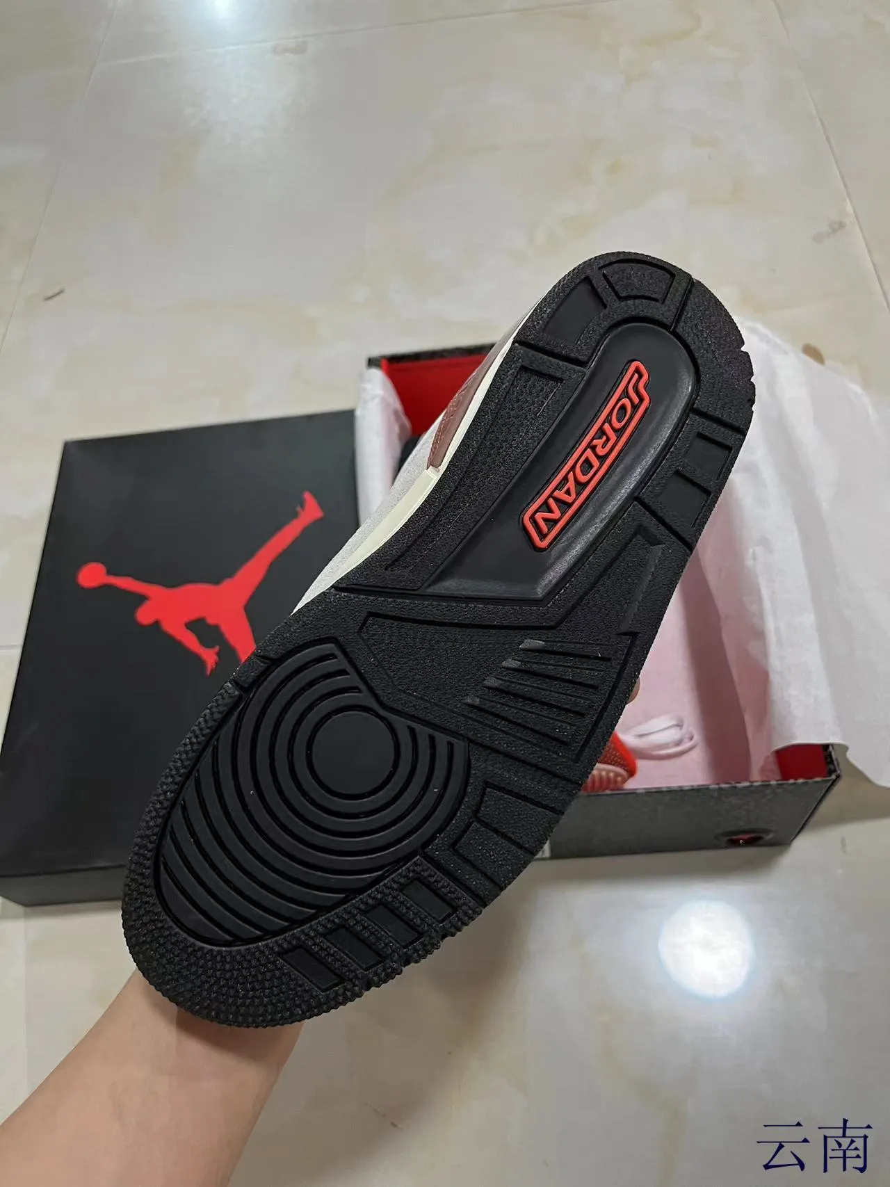 Air Jordan 3 Blanco Rojo Elefante Zapatillas de Baloncesto 6