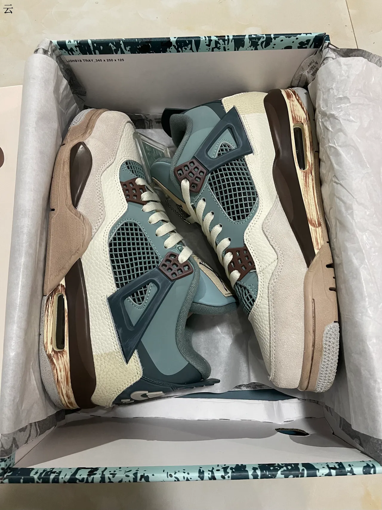 Air Jordan 4 米色水鸭蓝棕色篮球鞋 7