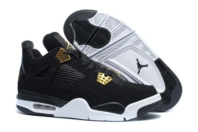 Air Jordan 4 Preto e Dourado Tênis de Basquete 4