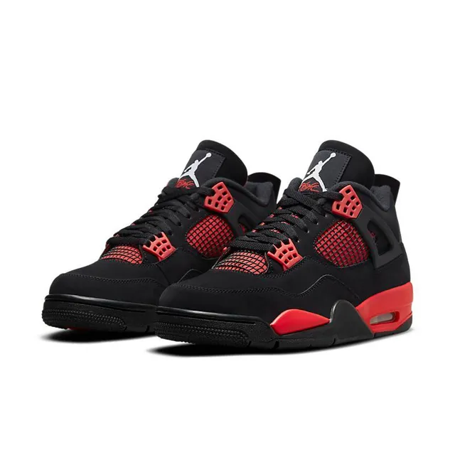 Zapatillas de baloncesto Air Jordan 4 negro y rojo universitario 3