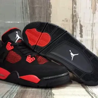 Air Jordan 4 কালো লাল বাস্কেটবল জুতো