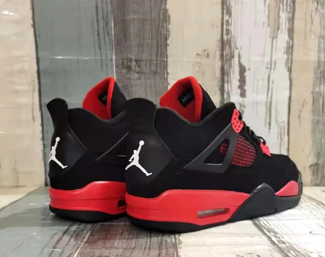 Air Jordan 4 কালো লাল বাস্কেটবল জুতো 2