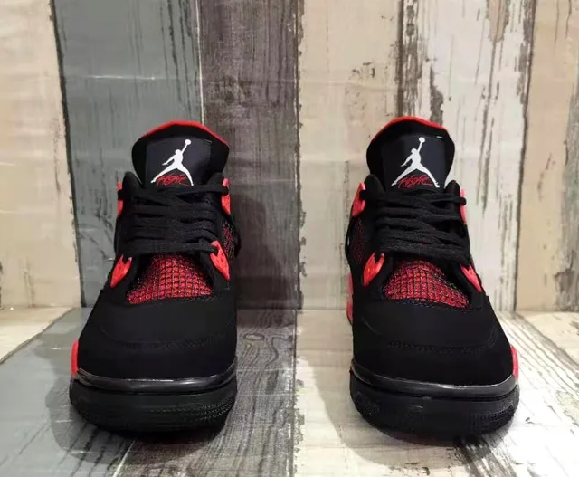 Air Jordan 4 কালো লাল বাস্কেটবল জুতো 5
