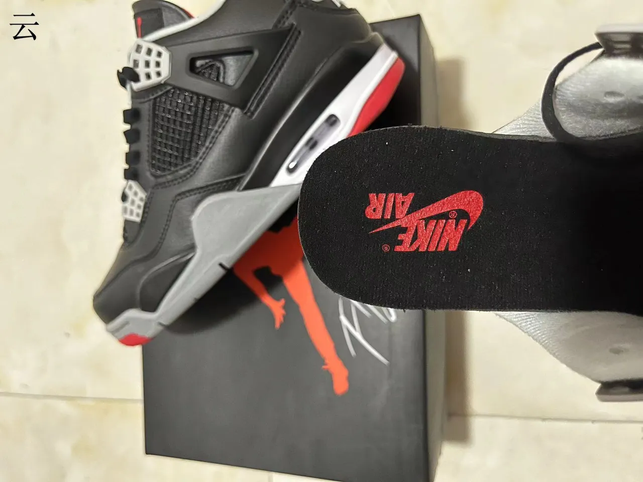 Air Jordan 4 Negro Rojo Gris Zapatos de Baloncesto 4