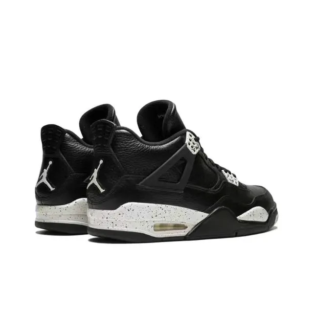 Tênis de basquete Air Jordan 4 preto e branco salpicado 3