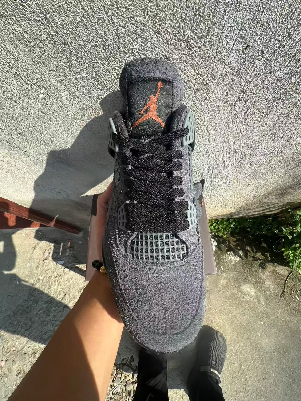 Air Jordan 4 Gray Black Beige Orange Basketball Shoes 3
