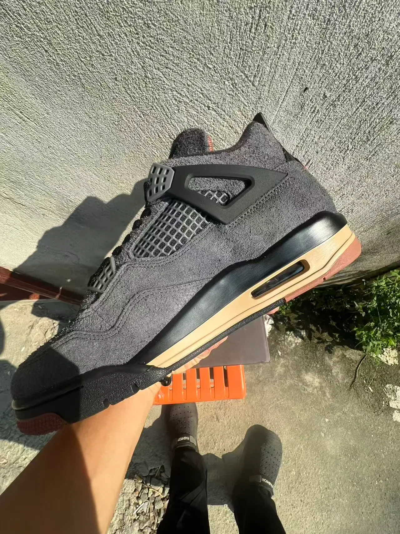 Air Jordan 4 Gray Black Beige Orange Basketball Shoes 5