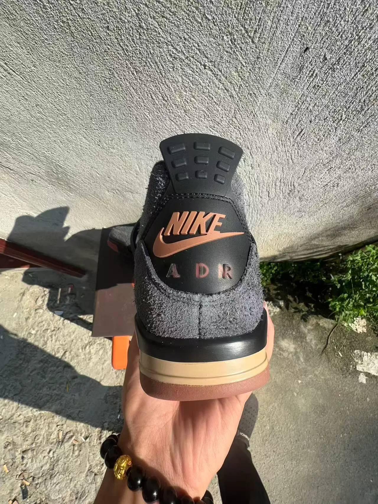 Air Jordan 4 Gray Black Beige Orange Basketball Shoes 8