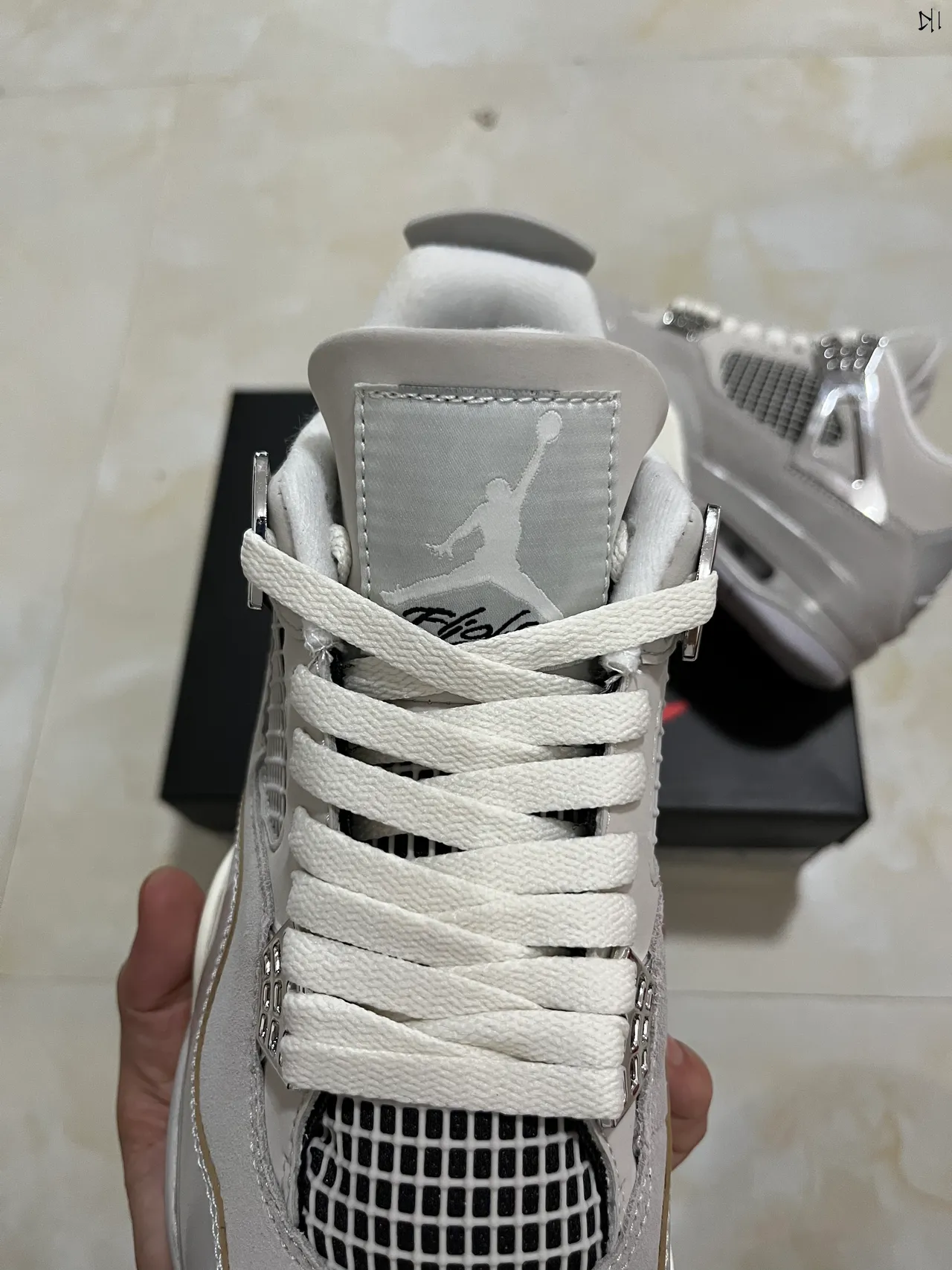 Air Jordan 4 হালকা ধূসর মেটালিক সিলভার বাস্কেটবল জুতো 4