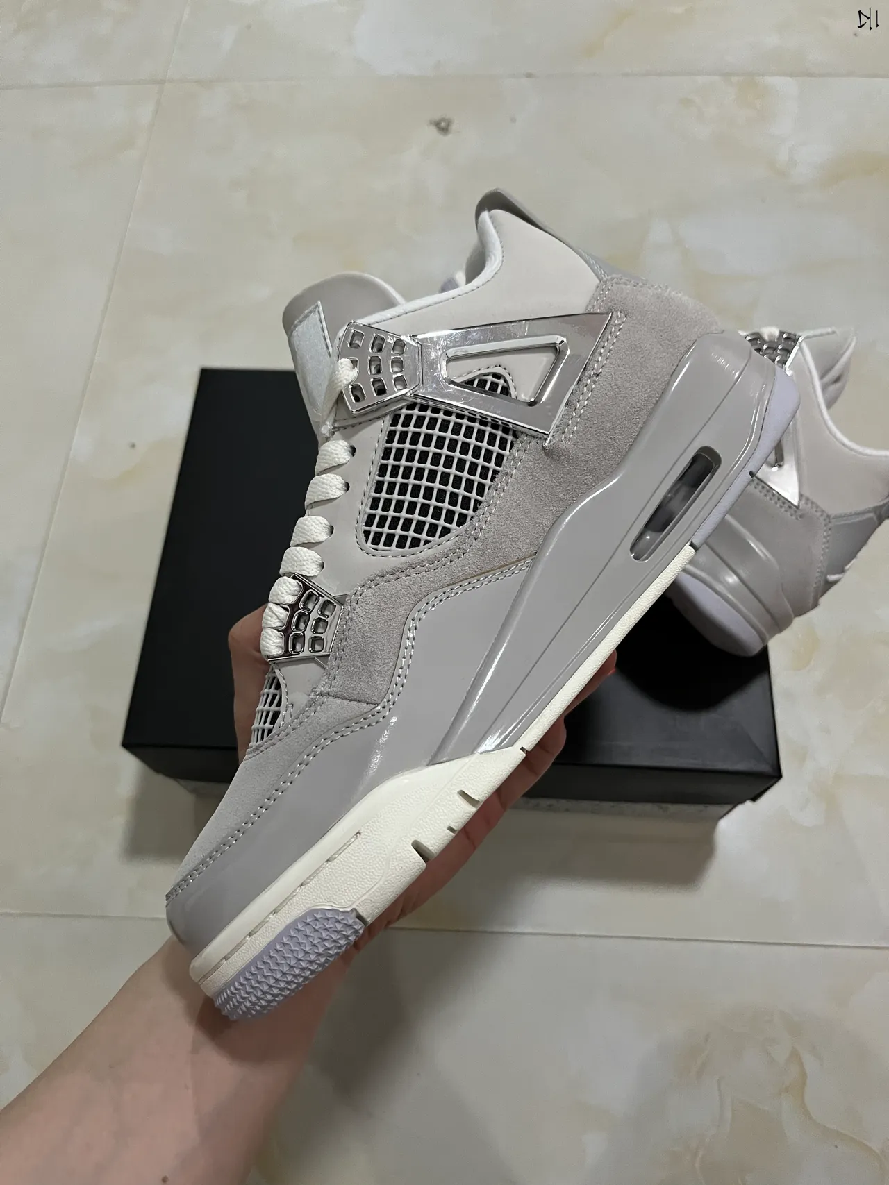 Air Jordan 4 হালকা ধূসর মেটালিক সিলভার বাস্কেটবল জুতো 5