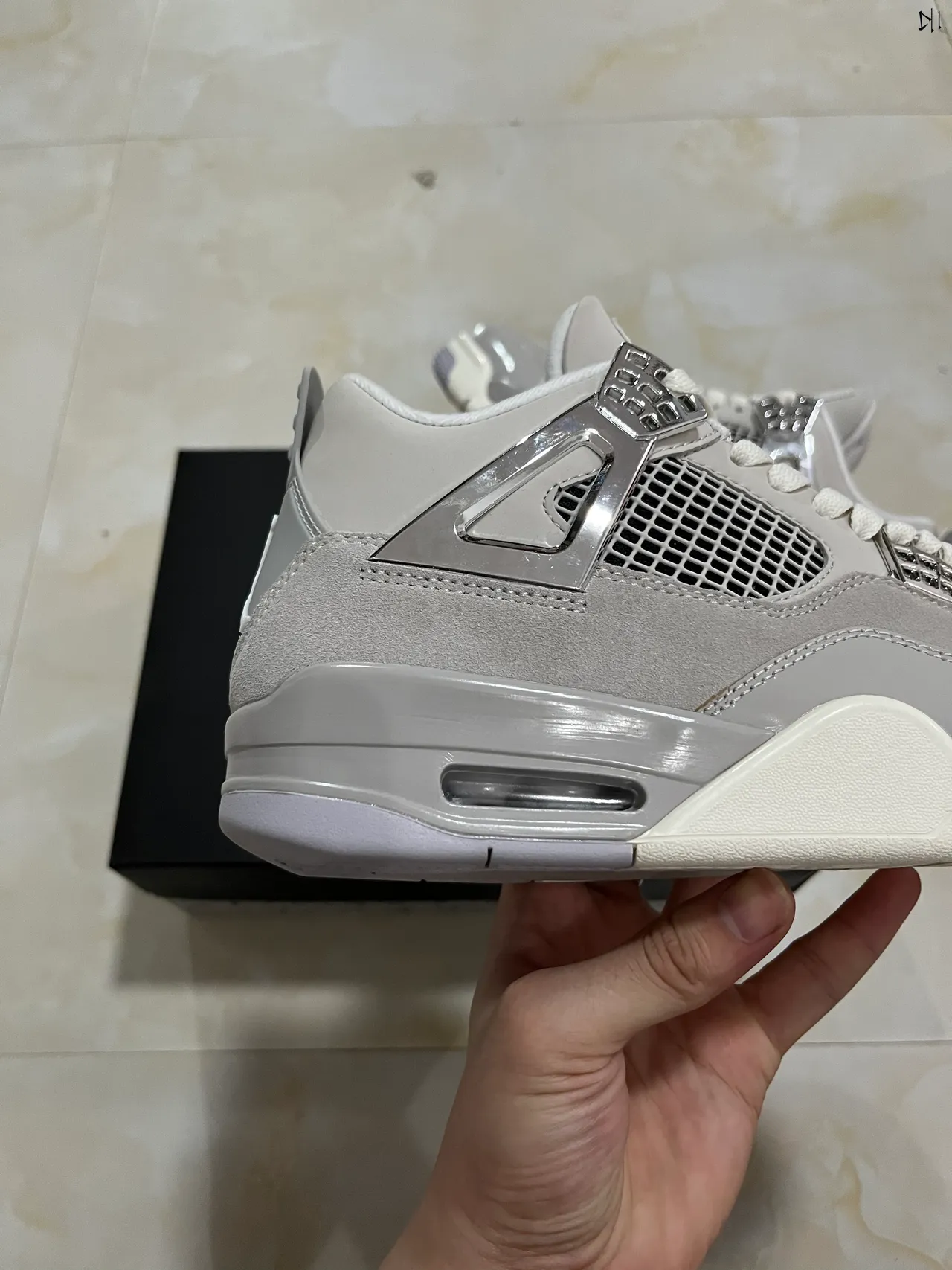 Air Jordan 4 হালকা ধূসর মেটালিক সিলভার বাস্কেটবল জুতো 7
