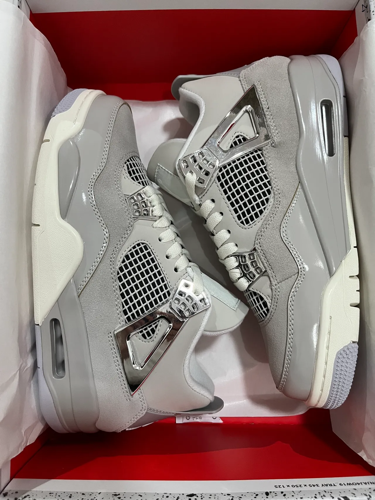 Air Jordan 4 হালকা ধূসর মেটালিক সিলভার বাস্কেটবল জুতো 9