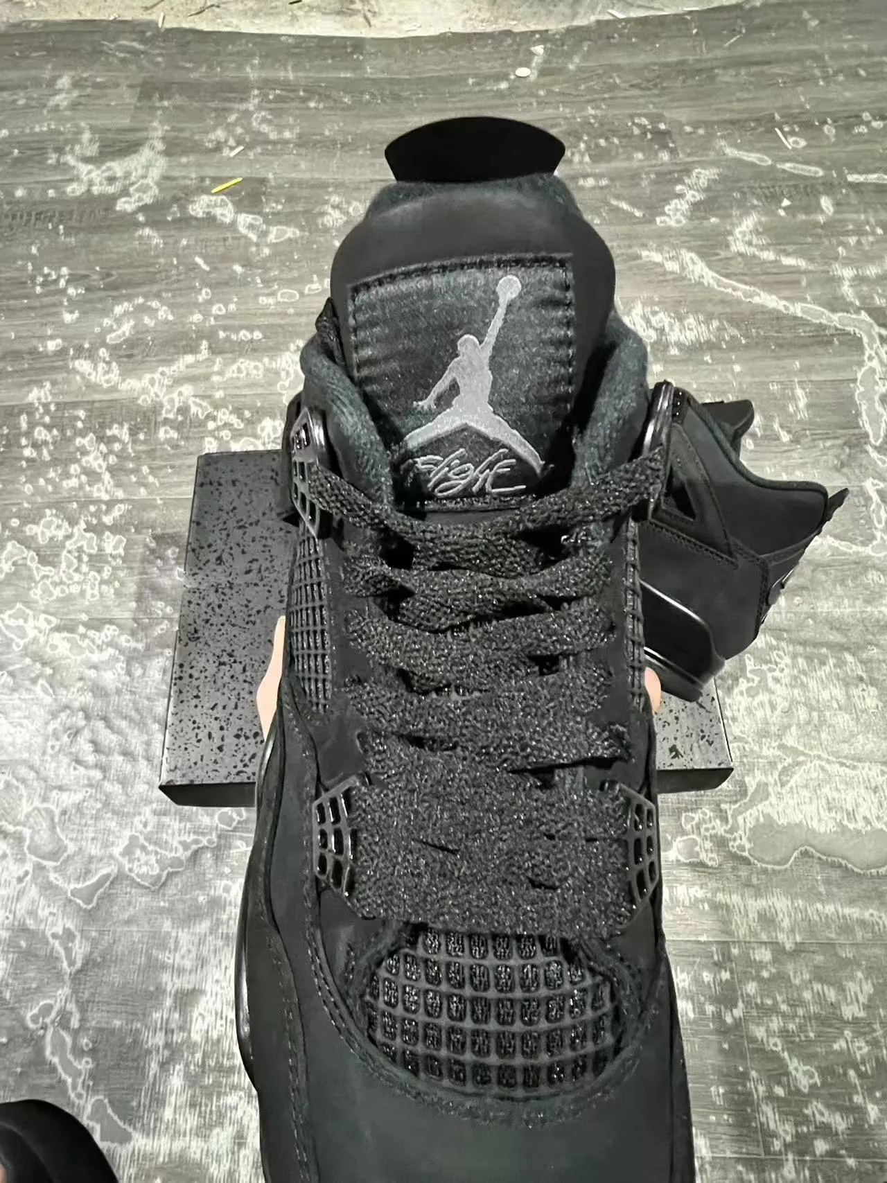 Air Jordan 4 monocromo negro zapatos de baloncesto 4