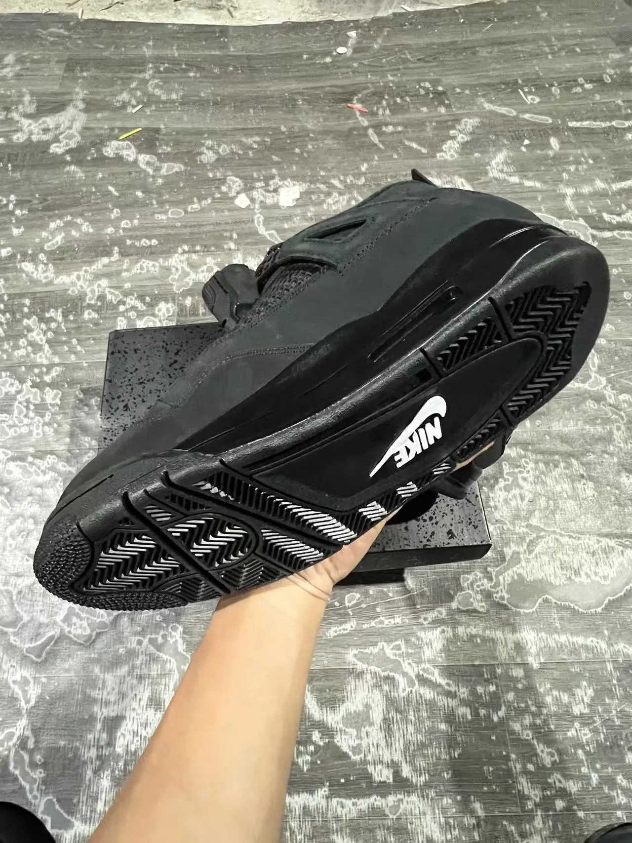 Air Jordan 4 monocromo negro zapatos de baloncesto 5