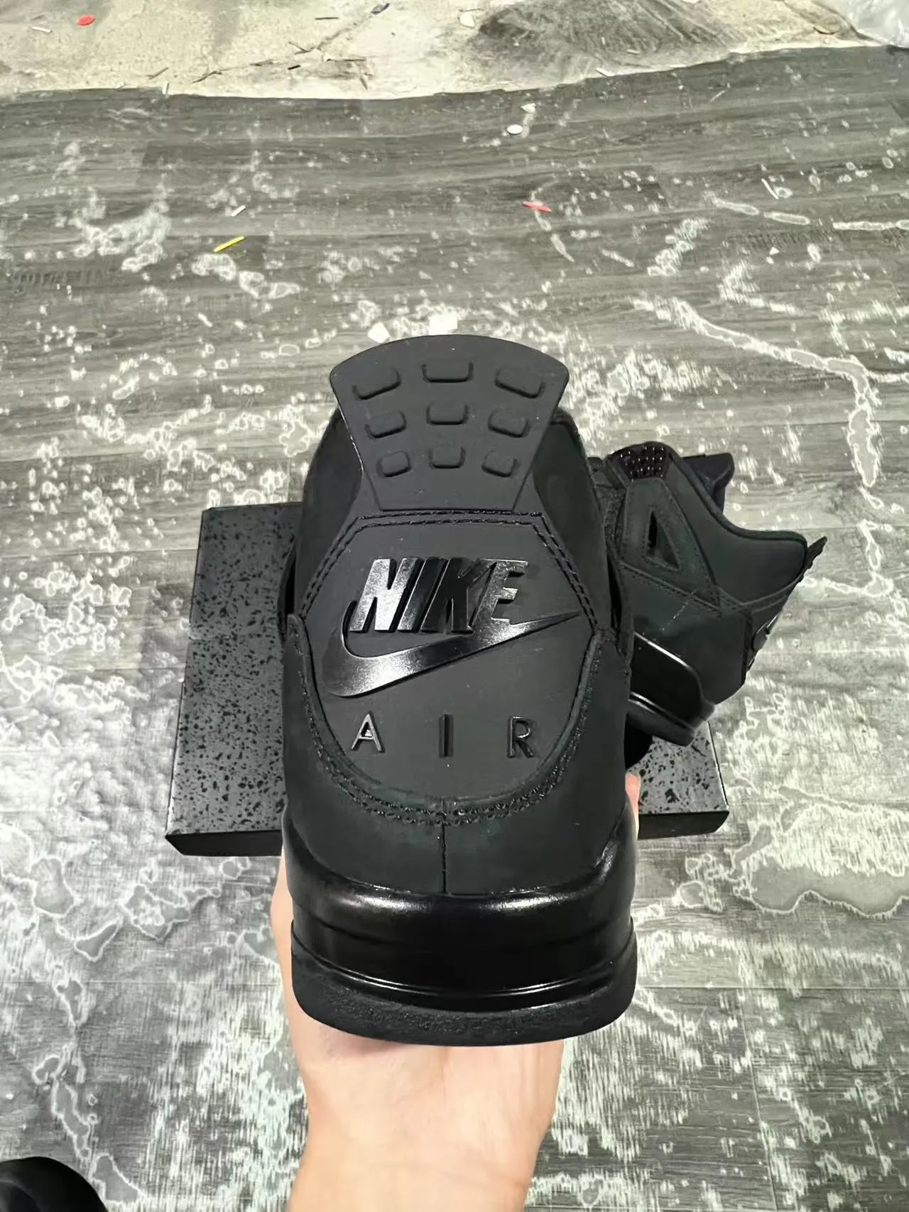 Air Jordan 4 monocromo negro zapatos de baloncesto 8