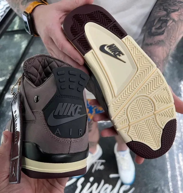 Air Jordan 4 Tênis de Basquete de Camurça Marrom Mate 8