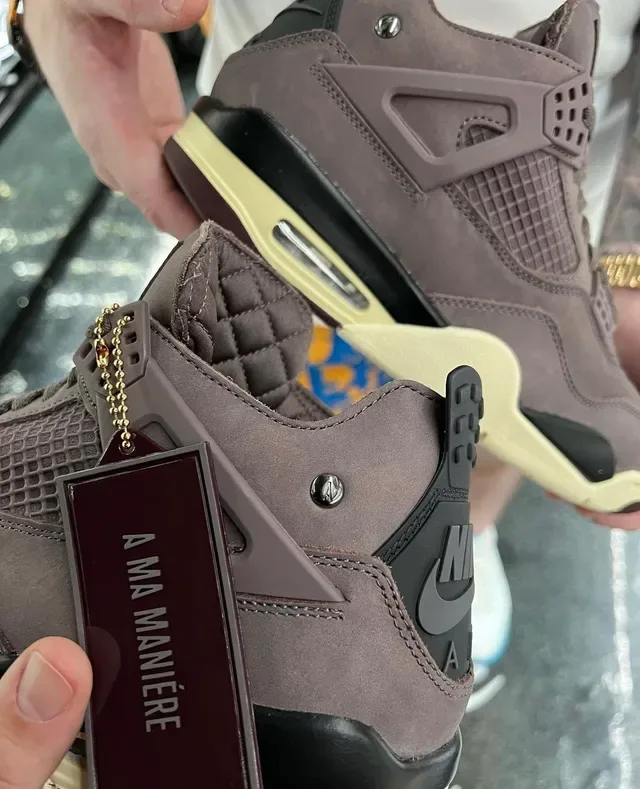 Air Jordan 4 Tênis de Basquete de Camurça Marrom Mate 10