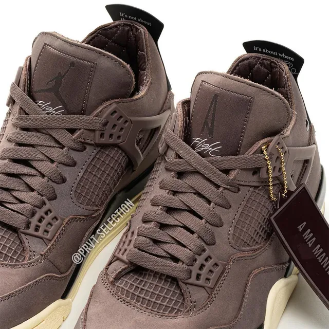 Air Jordan 4 Tênis de Basquete de Camurça Marrom Mate 17