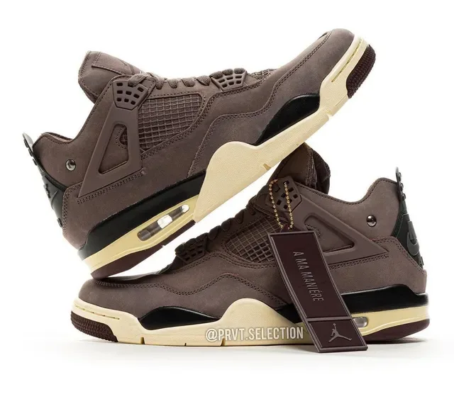 Air Jordan 4 Tênis de Basquete de Camurça Marrom Mate 19