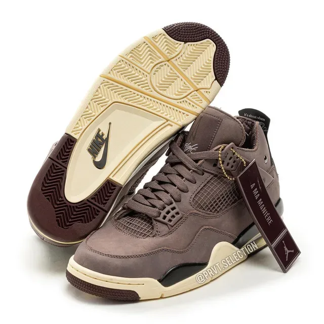 Air Jordan 4 Tênis de Basquete de Camurça Marrom Mate 21