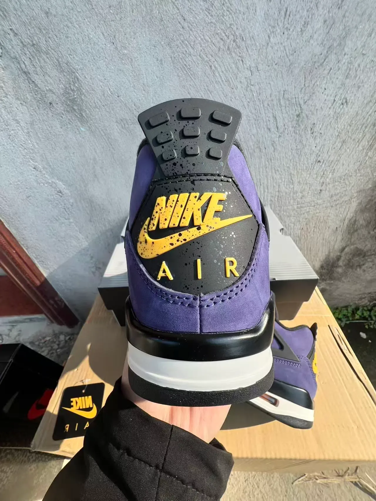 Air Jordan 4 Purple Suede Black Wing Eyelets Basketball Shoes 8