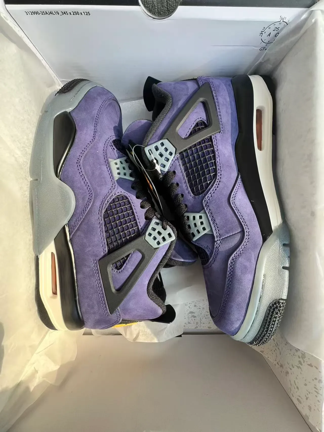Air Jordan 4 Purple Suede Black Wing Eyelets Basketball Shoes 9