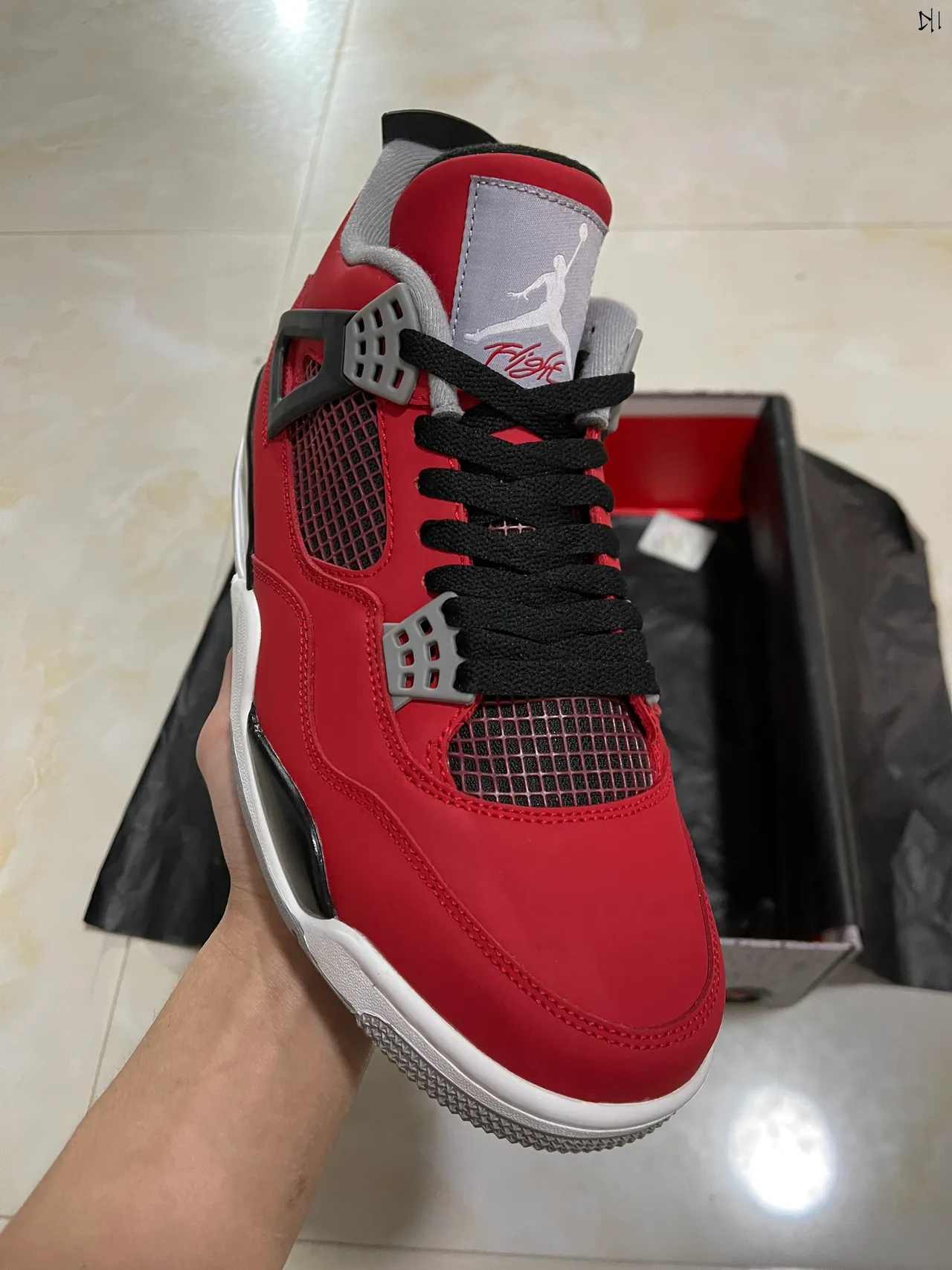 Air Jordan 4 লাল কালো সাদা বাস্কেটবল জুতো 2