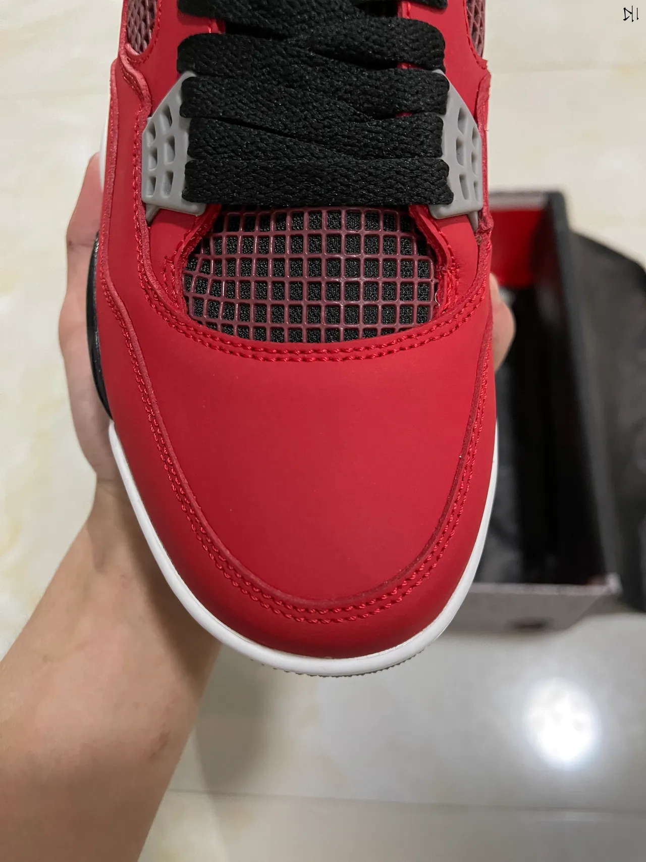 Air Jordan 4 লাল কালো সাদা বাস্কেটবল জুতো 3