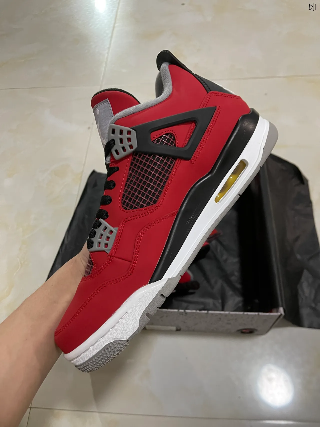 Air Jordan 4 লাল কালো সাদা বাস্কেটবল জুতো 4