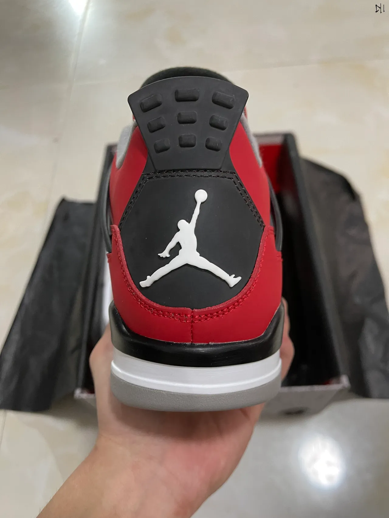 Air Jordan 4 লাল কালো সাদা বাস্কেটবল জুতো 6