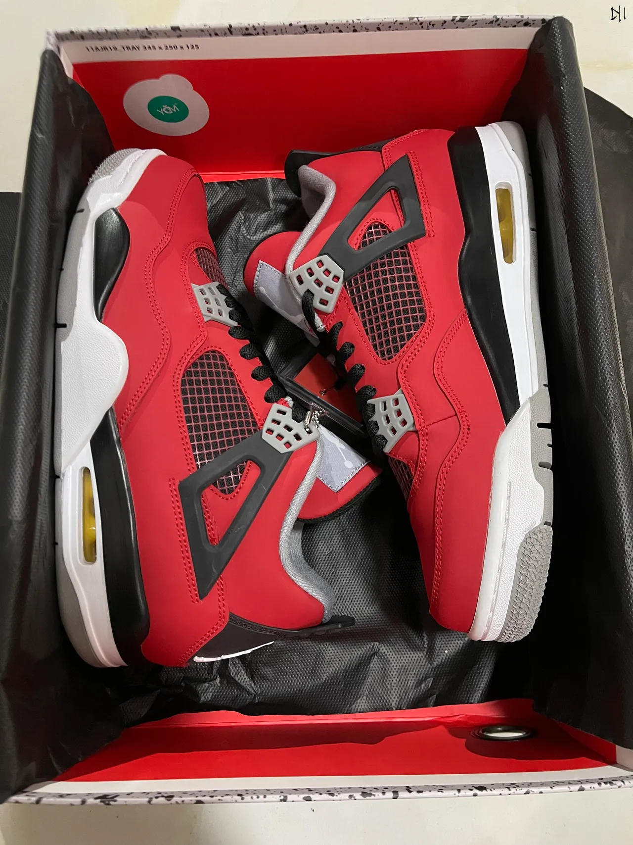 Air Jordan 4 লাল কালো সাদা বাস্কেটবল জুতো 7