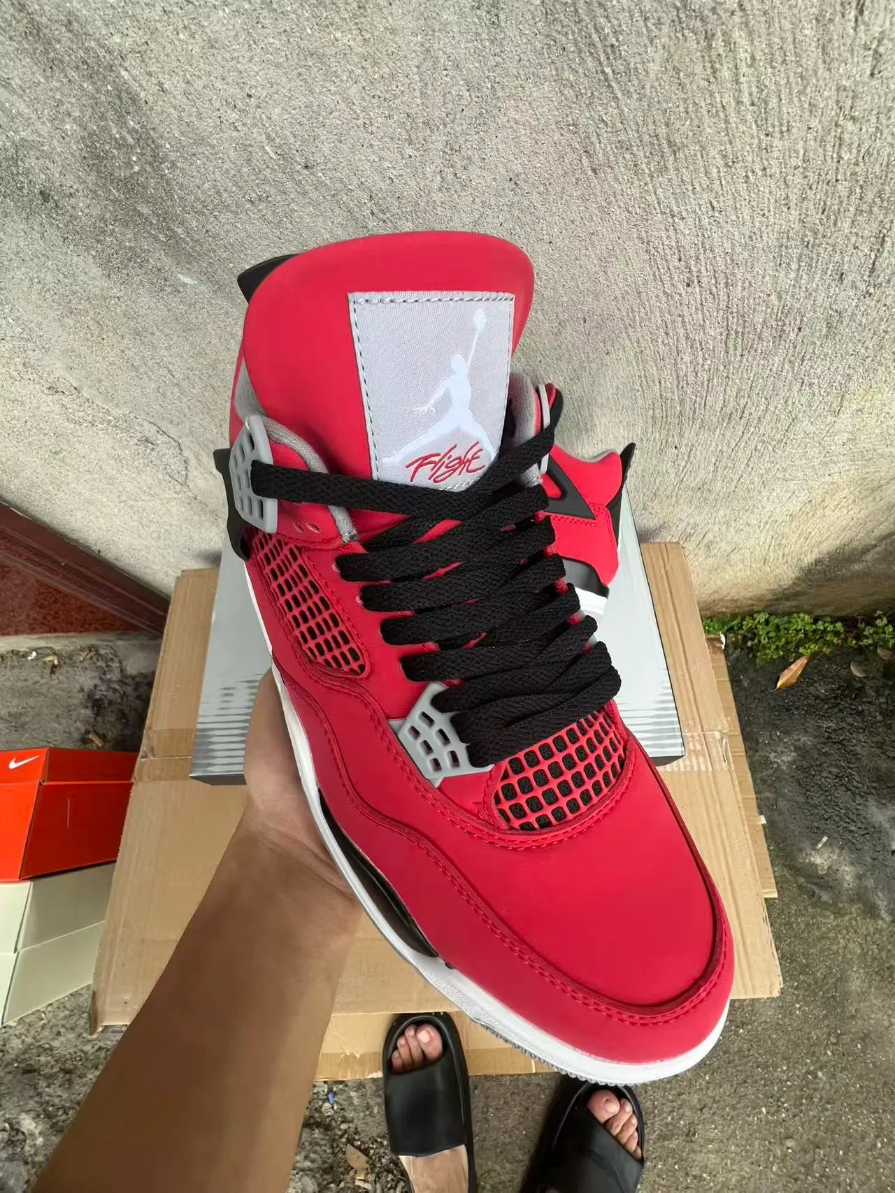 Air Jordan 4 Red Black White Basketball Shoes 2