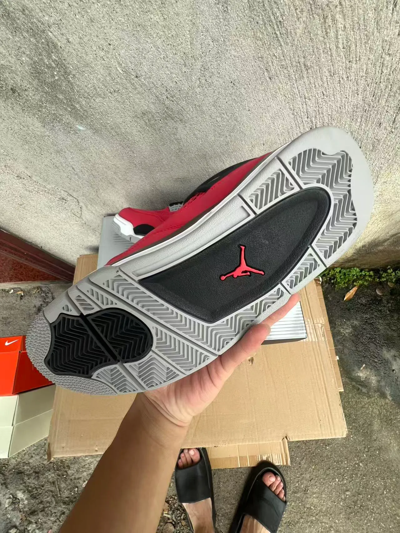 Air Jordan 4 Red Black White Basketball Shoes 6