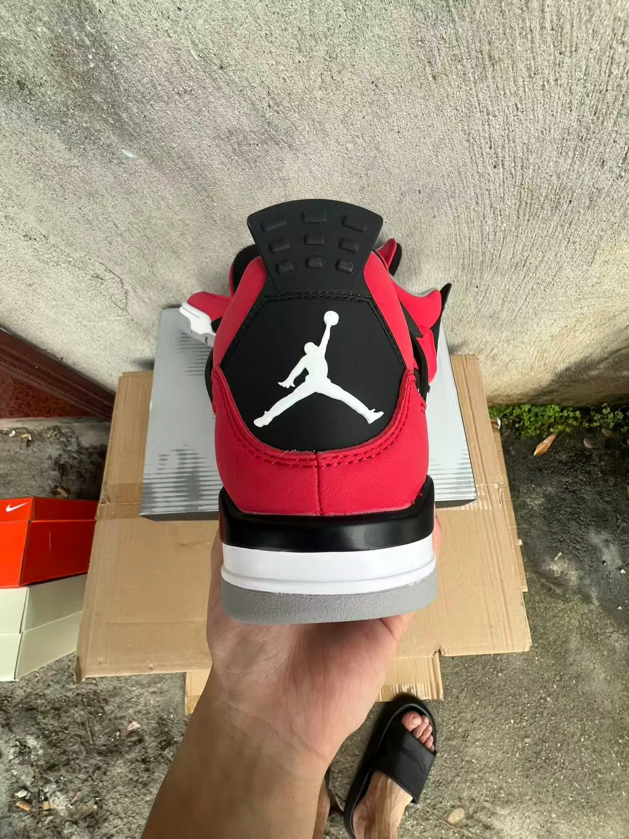 Air Jordan 4 Red Black White Basketball Shoes 8