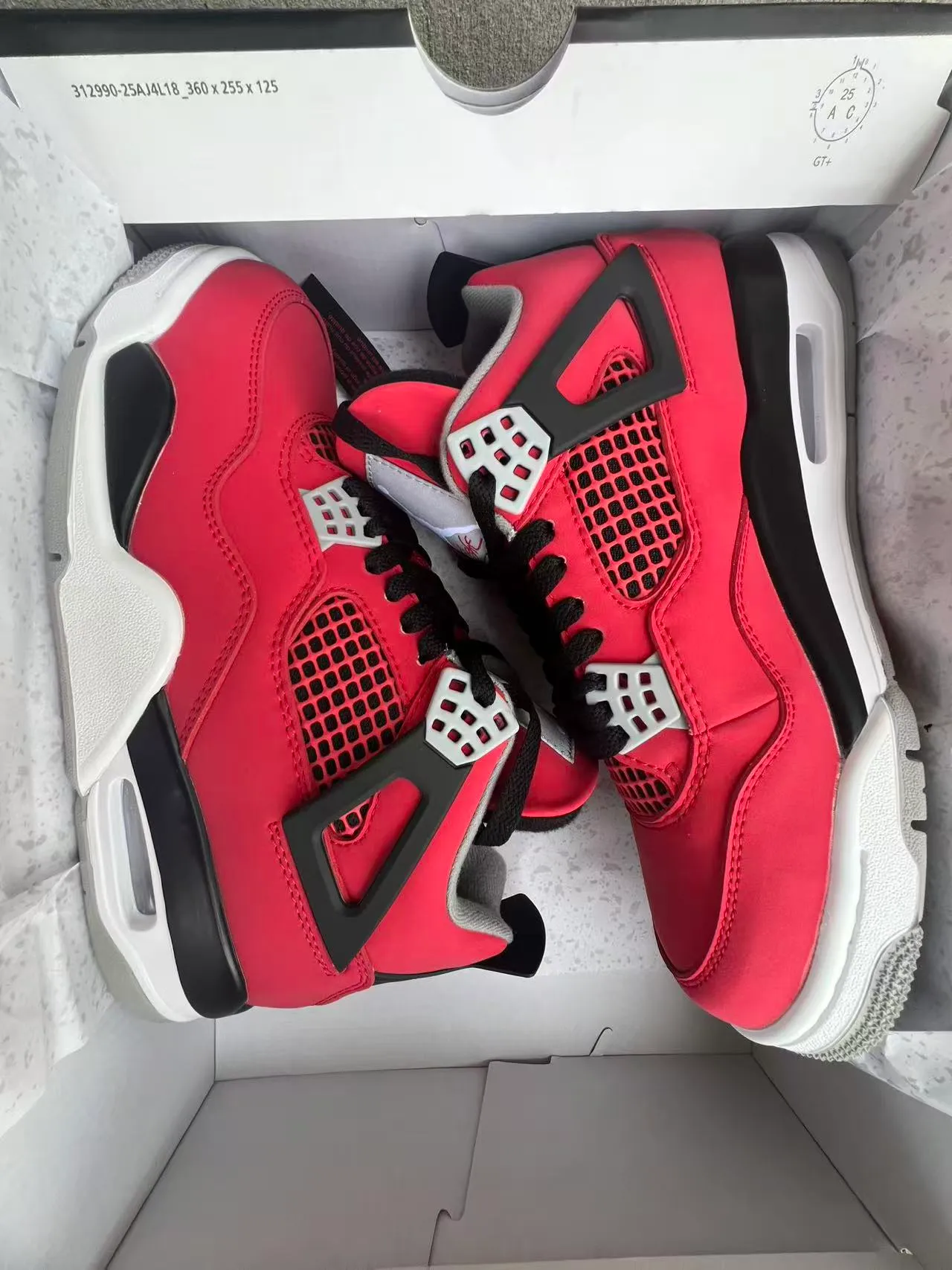 Air Jordan 4 Red Black White Basketball Shoes 9