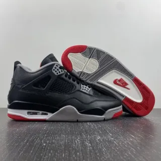 Tênis de basquete Air Jordan 4 Retro preto cimento vermelho