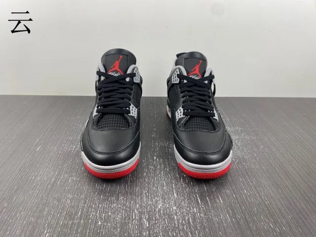 Tênis de basquete Air Jordan 4 Retro preto cimento vermelho 2
