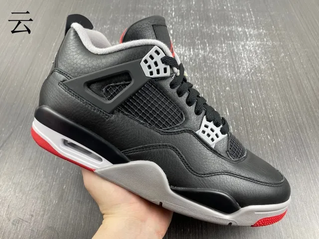 Tênis de basquete Air Jordan 4 Retro preto cimento vermelho 6