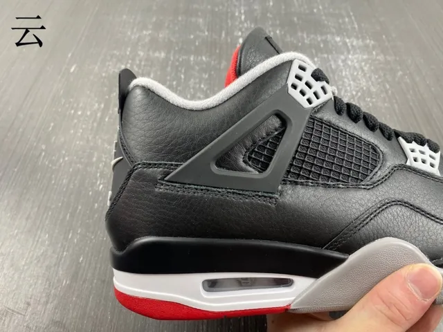 Tênis de basquete Air Jordan 4 Retro preto cimento vermelho 7