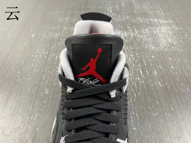 Tênis de basquete Air Jordan 4 Retro preto cimento vermelho 9