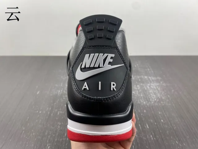 Tênis de basquete Air Jordan 4 Retro preto cimento vermelho 10