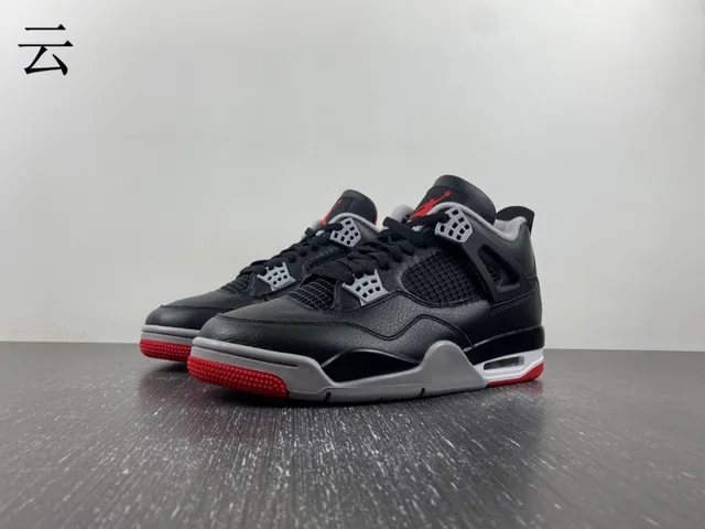 Tênis de basquete Air Jordan 4 Retro preto cimento vermelho 13
